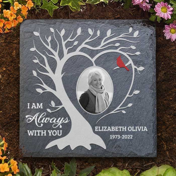 Custom Photo Memorial Tree Decor - Personalized Memorial Stone