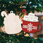 Custom Name Christmas Hot Cocoa Family Gifts - Personalized 2 Layers Ornament