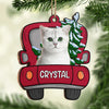 Woof You A Merry Christmas, Parents - Personalized Custom Car Shaped Wood Photo Christmas Ornament - Upload Image, Gift For Pet Lovers, Christmas Gift