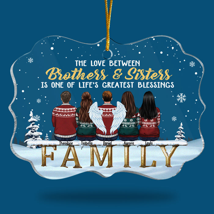 There Is No Greater Gift Than Brothers & Sisters - Personalized Custom Benelux Shaped Acrylic Christmas Ornament - Gift For Family, Christmas Gift