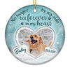 No Longer By Our Side - Personalized Custom Round Shaped Ceramic Photo Christmas Ornament - Upload Image, Memorial Gift, Sympathy Gift, Christmas Gift