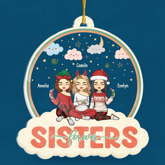 Custom Name Sisters Forever Christmas Gifts - Personalized Ornament