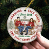 Annoying Each Other For Decades But Still Going Strong Now - Couple Personalized Custom Ornament - Ceramic Round Shaped - Christmas Gift For Husband Wife, Anniversary