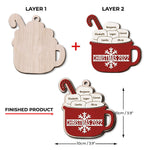 Custom Name Christmas Hot Cocoa Family Gifts - Personalized 2 Layers Ornament