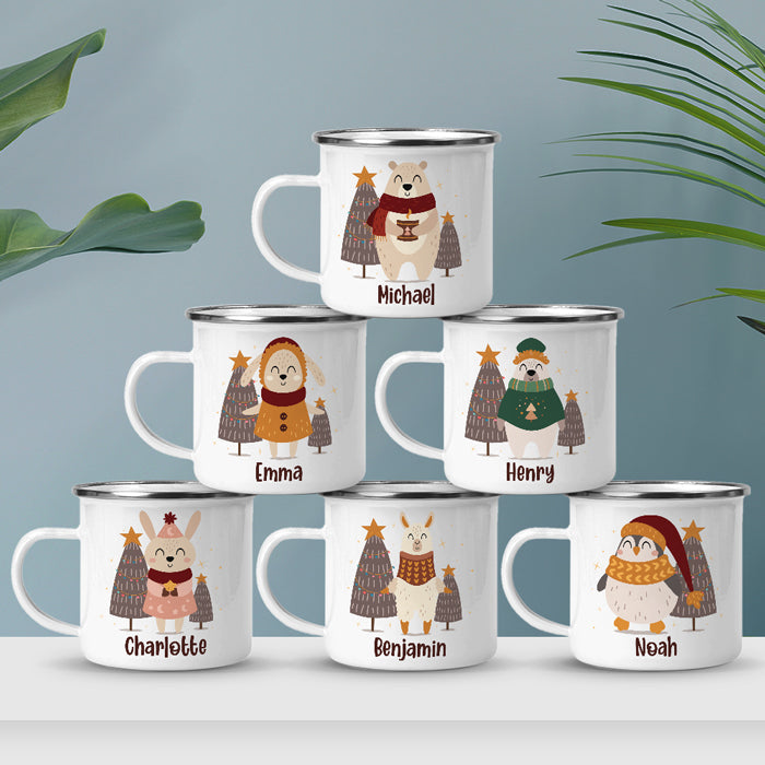 Holly Jolly Christmas - Kid Personalized Hot Chocolate Mug, Cup - Christmas Gift For Birthday Party Favors, Birthday Gift