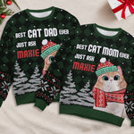 Custom Name Christmas Gifts for Cat Dads - Personalized Sweatshirt