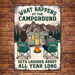 Custom Name Camping Couple Gifts - Personalized Metal Sign