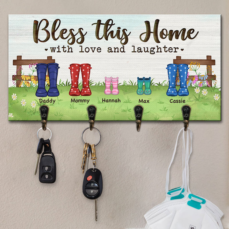 Custom Name Family Boot Design - Personalized Key Holder