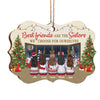 Bestfriends Are Also Sisters - Personalized Custom Benelux Shaped Wood Christmas Ornament - Gift For Bestie, Best Friend, Sister, Birthday Gift For Bestie And Friend, Christmas Gift