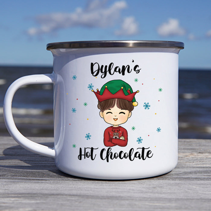 Custom Name Christmas Hot Chocolate Gifts for Kids - Personalized Camp Mug