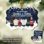 Custom Name Christmas Gifts for Brothers and Sisters - Personalized Pop Out Ornament Card