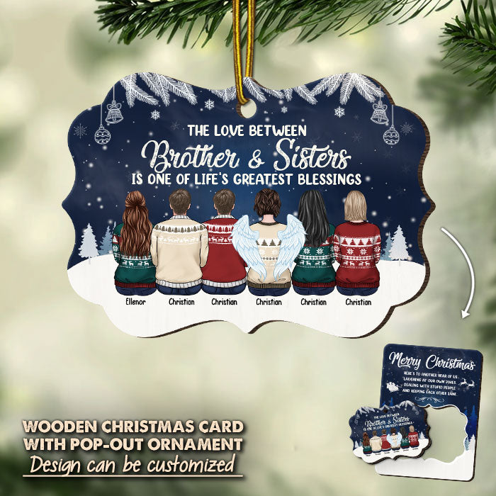 Custom Name Christmas Gifts for Brothers and Sisters - Personalized Pop Out Ornament Card