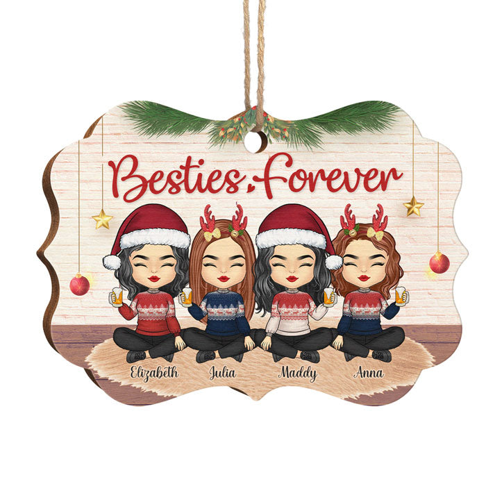 Custom Name Besties Christmas Gifts for Friends - Personalized Ornament