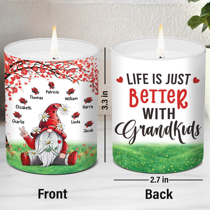 Custom Name Grandkids Gifts for Grandparents - Personalized Scented Candle