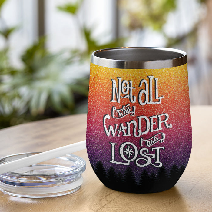 Custom Name Camping Wanderlust Gifts - Personalized Wine Tumbler