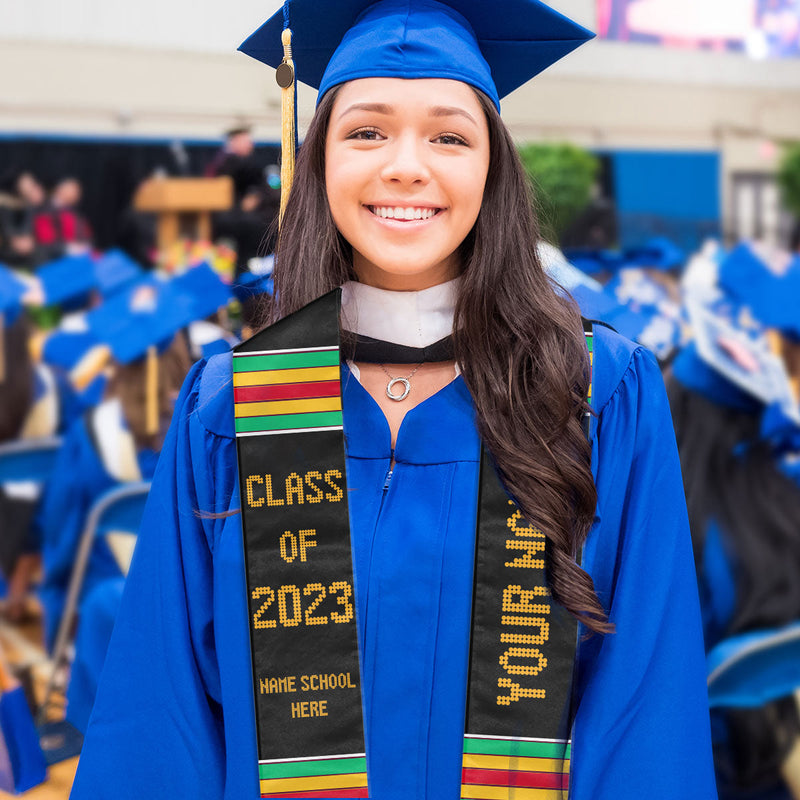 Class of 2024 Kente Cloth Best Gift For Graduation's Day - Personalized Stoles