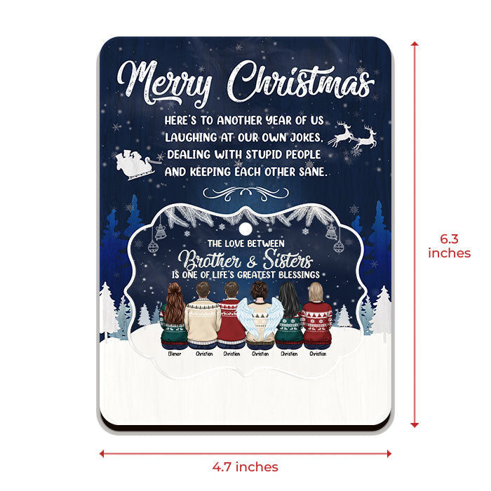 Dealing With Stupid People & Keeping Each Other Sane - Personalized Custom Christmas Wooden Card With Pop Out Ornament - Gift For Family, Christmas Gift