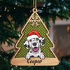 Under The Christmas Tree - Personalized Custom Christmas Tree Shaped Wood Christmas Ornament - Gift For Pet Lovers, Christmas Gift