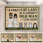 Custom Name Cat Lover Couple Gifts - Personalized Doormat
