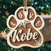 Jingle Paws - Personalized Custom Paw Shaped 2 Layered Wood Christmas Ornament - Gift For Pet Lovers, Christmas Gift