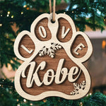 Paw Print Love Christmas Decor - 2 Layers Ornament