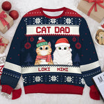 Custom Name Cat Dad Christmas Gifts for Cat Lovers - Personalized Sweatshirt