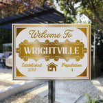 Custom Town Welcome Sign for New Homeowners - Personalized Metal Sign