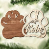 Jingle Paws - Personalized Custom Paw Shaped 2 Layered Wood Christmas Ornament - Gift For Pet Lovers, Christmas Gift