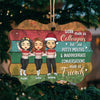 Work Made Us Colleagues  - Personalized Custom Benelux Shaped Wood Christmas Ornament - Coworker, Office, Employee Appreciation, Farewell Gift, Work Friend, Colleagues Friendship