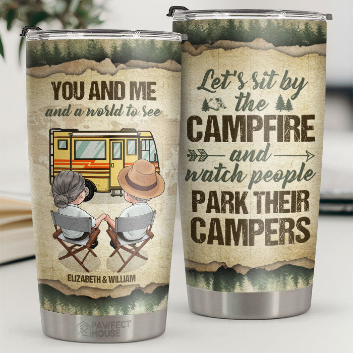 You & Me And A World To See - Personalized Tumbler - Gift For Couple, Husband Wife, Anniversary, Engagement, Wedding, Marriage Gift