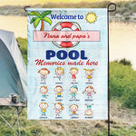 Custom Name Pool Memories Gifts for Grandparents - Personalized Flag