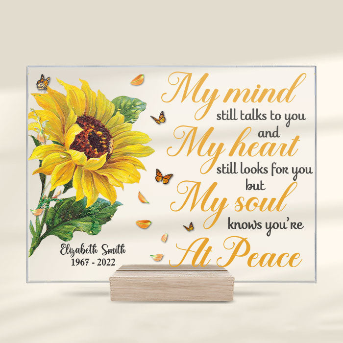 Custom Name Sunflower Memorial Gifts - Personalized Acrylic Plaque