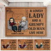 A Lovely Lady & A Grumpy Old Man - Personalized Decorative Mat - Gift For Couples, Husband Wife