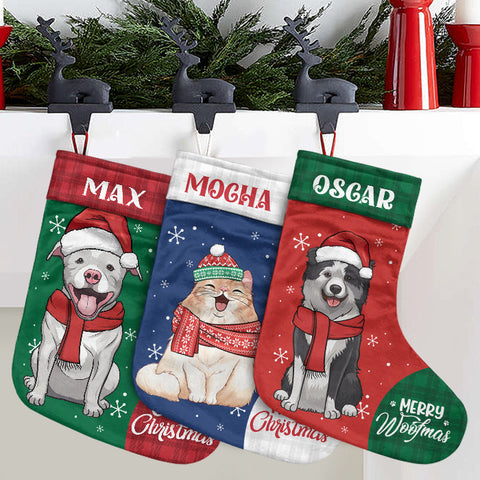 Custom Name Christmas Pet Gifts - Personalized Christmas Stocking