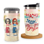 Custom Name Beach Bestie Gifts for Women - Personalized Can Cooler