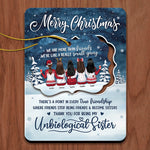 Custom Name Unbiological Sister Christmas Gifts - Personalized Pop Out Ornament Card