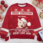 Custom Pet Photo Christmas Gifts for Cat Moms - Personalized Sweatshirt