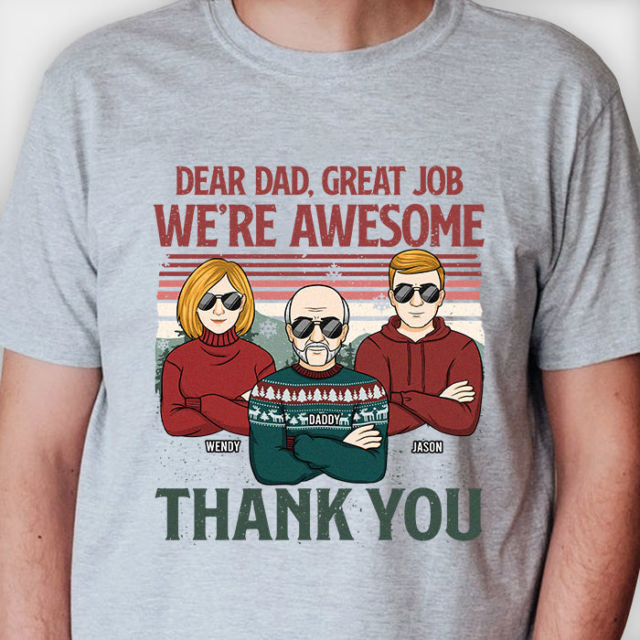 Custom Name Thank You Dad Family Gifts - Personalized Apparel