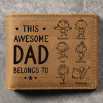 Custom Name Gifts for Dad - Personalized Leather Wallet