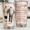You Give Me Feelings I Can't Put Into Words & I'm Proud To Be Yours - Personalized Tumbler - To My Wife, Gift For Wife, Anniversary, Engagement, Wedding, Marriage Gift