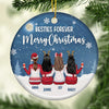 We're Besties Forever Merry Christmas - Personalized Custom Round Shaped Ceramic Christmas Ornament - Gift For Bestie, Best Friend, Sister, Birthday Gift For Bestie And Friend, Christmas Gift