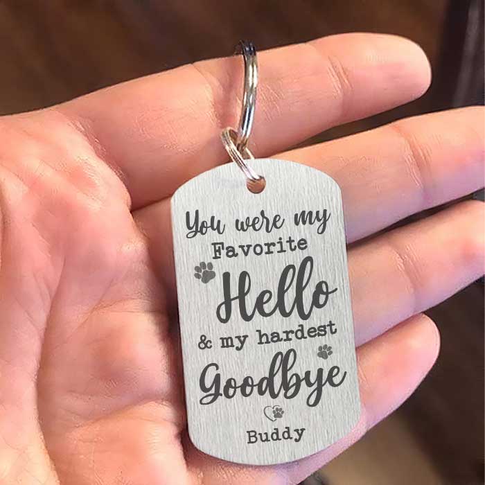 Custom Photo Favorite Hello Pet Memorial Gifts - Personalized Keychain