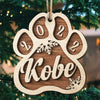 Jingle Paws - Personalized Custom Paw Shaped 2 Layered Wood Christmas Ornament - Gift For Pet Lovers, Christmas Gift