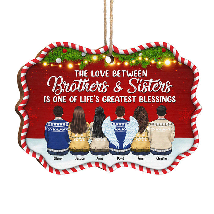 Family Never Apart Maybe In Distance But Never At Heart - Personalized Custom Benelux Shaped Wood Christmas Ornament - Gift For Siblings, Christmas Gift