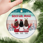 Custom Name Black Girl Magic Christmas Gifts for Girls - Personalized Ornament