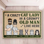 Custom Name Cat Lover Couple Gifts - Personalized Doormat