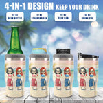 Custom Name Beach Bestie Gifts for Women - Personalized Can Cooler