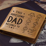 Custom Name Gifts for Dad - Personalized Leather Wallet