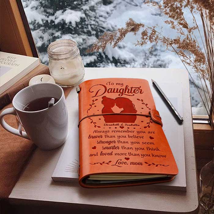 You're Braver Than You Believe - Personalized Vintage Journal - Gift For Daughter