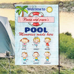 Custom Name Pool Memories Gifts for Grandparents - Personalized Flag